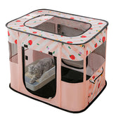 XRG jaula de juego para gatos portátil en rosa, espacio cómodo para gatitos.