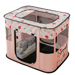XRG jaula de juego para gatos portátil en rosa, espacio cómodo para gatitos.