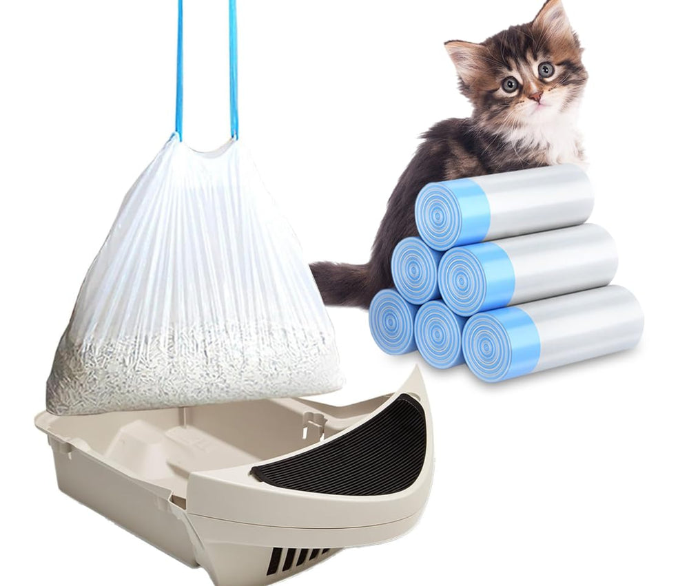 Xuepett bolsas con cierre de cordón para Litter-Robot, facilita sellado tras cada cambio.