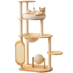 XUHOCHO árbol moderno para gatos con poste para rascar y plataformas amplias