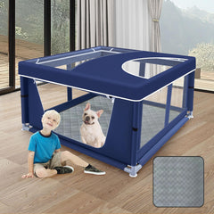 XVISHX corral perros 42x42 vista general, espacio amplio para jugar