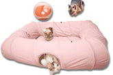 XxingSheep cama túnel para gato rosa, espaciosa para juego y descanso.