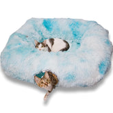 XxingSheep tunel-gato-xl con cama azul, refugio cómodo para juego.