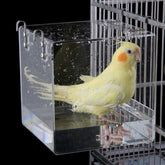 Cubo colgante de Xxmbbjy en acrílico transparente para baño de aves.