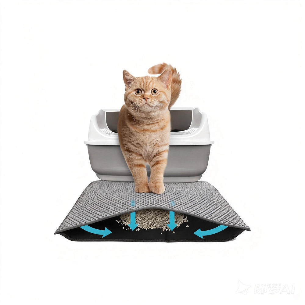 Alfombra Y-jiayol para arena de gato con doble capa que atrapa la arena.