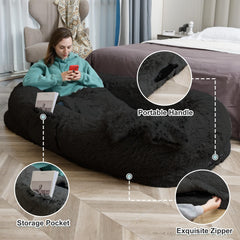 YAEM cama humana con bolsillo lateral, almacenamiento práctico a mano.