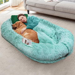 YAEM cama humano-perro 71x45x12 lista para descansar junto a tu mascota