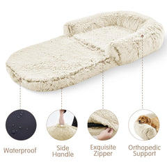 YAEM cama humano plegable, detalle funda felpa suave para mayor comodidad.