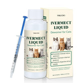 Yakucho lvermect para gatos, frasco de dosis, apoyo digestivo suave para felinos.