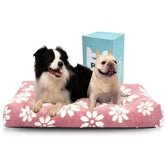 Yaning cama extragrande para perros con flor rosa, confort suave para dormir profundo