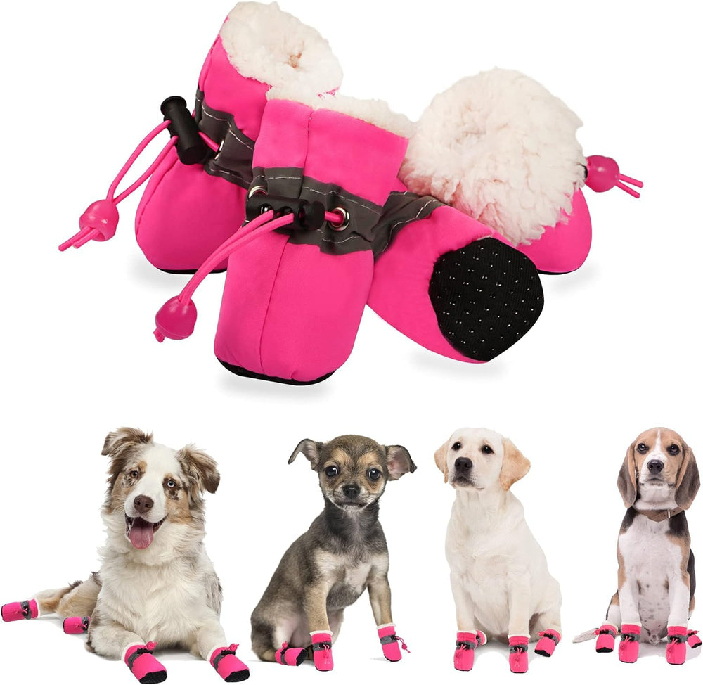YAODHAOD botas para perros con forro felpa, calor y confort