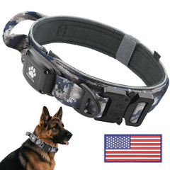 YaoTya collar AirTag IP68 en camuflaje gris para aventuras al aire libre