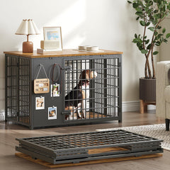 La jaula plegable YATINEY con mueble, ahorro de espacio.