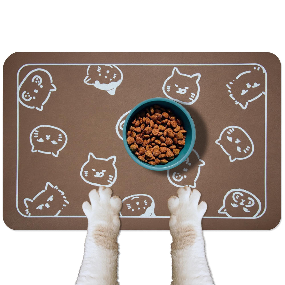 YCT Alfombra de alimentación para gatos y perros, mantiene el área limpia y seca