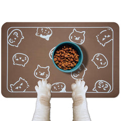 YCT Alfombra de alimentación para gatos y perros, mantiene el área limpia y seca
