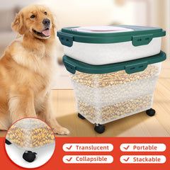 YECERCAN contenedor expandible de alimento para perro, ahorro de espacio.