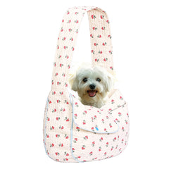 YHSHYZH Floral Sling Portador, vista frontal, comodidad para paseos con tu mascota.
