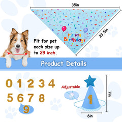 Bandana de cumpleaños para perros Yicostar, diseño doble cara para lucir en la celebración.