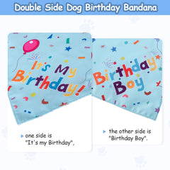 Conjunto de fiesta para perros Yicostar, sombrero y bandana listos para fotos.