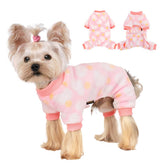 Pijama Yikeyo para perro pequeño rosa, ajuste cómodo para dormir.