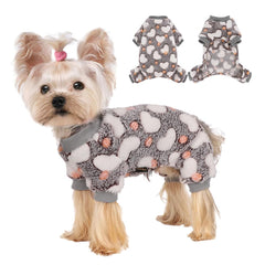 Yikeyo suéter para perro pequeño, frente gris, confort suave para paseos diarios.