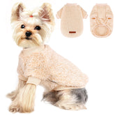 Súeter Yikeyo para perro pequeño XXS visto de frente, cálido para días fríos.