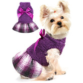 Suéter Yikeyo para perros pequeños con dobladillo a cuadros, cálido y cómodo para días fríos.