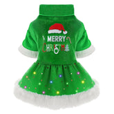 Vestido navideño Yikeyo para perros con LED, talla XXS, cómodo y festivo para fiestas.