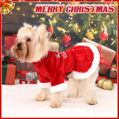 Yikeyo vestido navideño para perro, tejido elástico facilita ponérselo