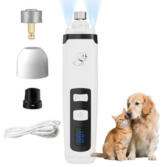 Lijadora Yikuhot para uñas de perros con iluminación integrada y acabado preciso.