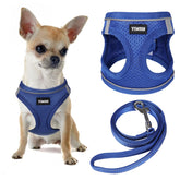 Arnés de perro YIMEIS con malla de aire azul real para paseos cómodos