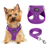 Arnés YIMEIS para perro pequeño con diseño de panal morado y confort.