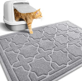 Yimobra alfombrilla para arena de gato, vista superior con ranuras profundas para capturar la arena.