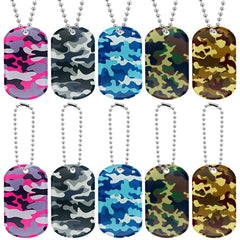 Placas de identificación militares Yinkin con camuflaje, ideales para fiestas temáticas y estilos casuales.