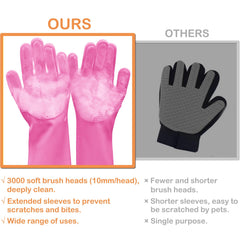 Guantes Yintoper para aseo de gatos con cepillado cómodo