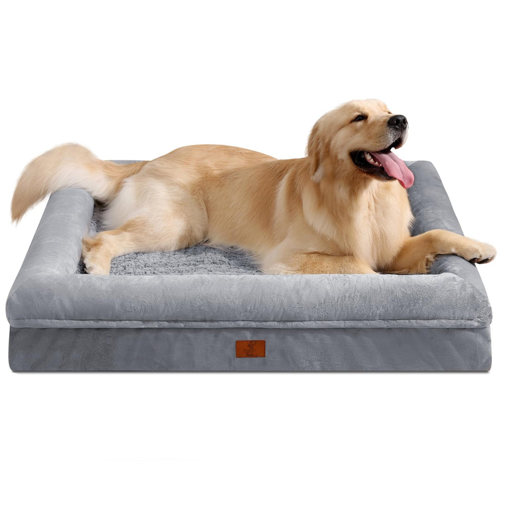Cama Yiruka XL para perros grandes con espuma en forma de huevo y soporte ortopédico.
