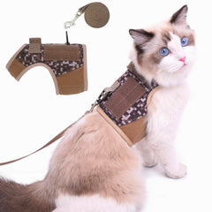 Arnés YIZHI MIAOW para gato en desierto camo, cómodo y seguro para paseos