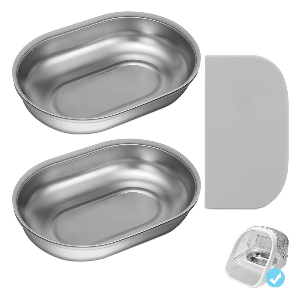 Platos de acero inoxidable YOIHABV, dos unidades, para alimentación limpia y duradera.
