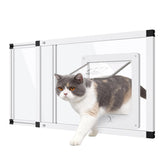 Yoochee puerta gato ventana con marco de aluminio y vidrio claro para vista amplia.