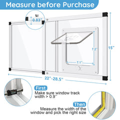 Yoochee puerta gato ventana ajuste preciso para ventanas de 22 a 28.5 pulgadas.
