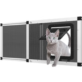 Yoochee puerta ventilada para mascotas en ventana con malla de acero, ventilación segura