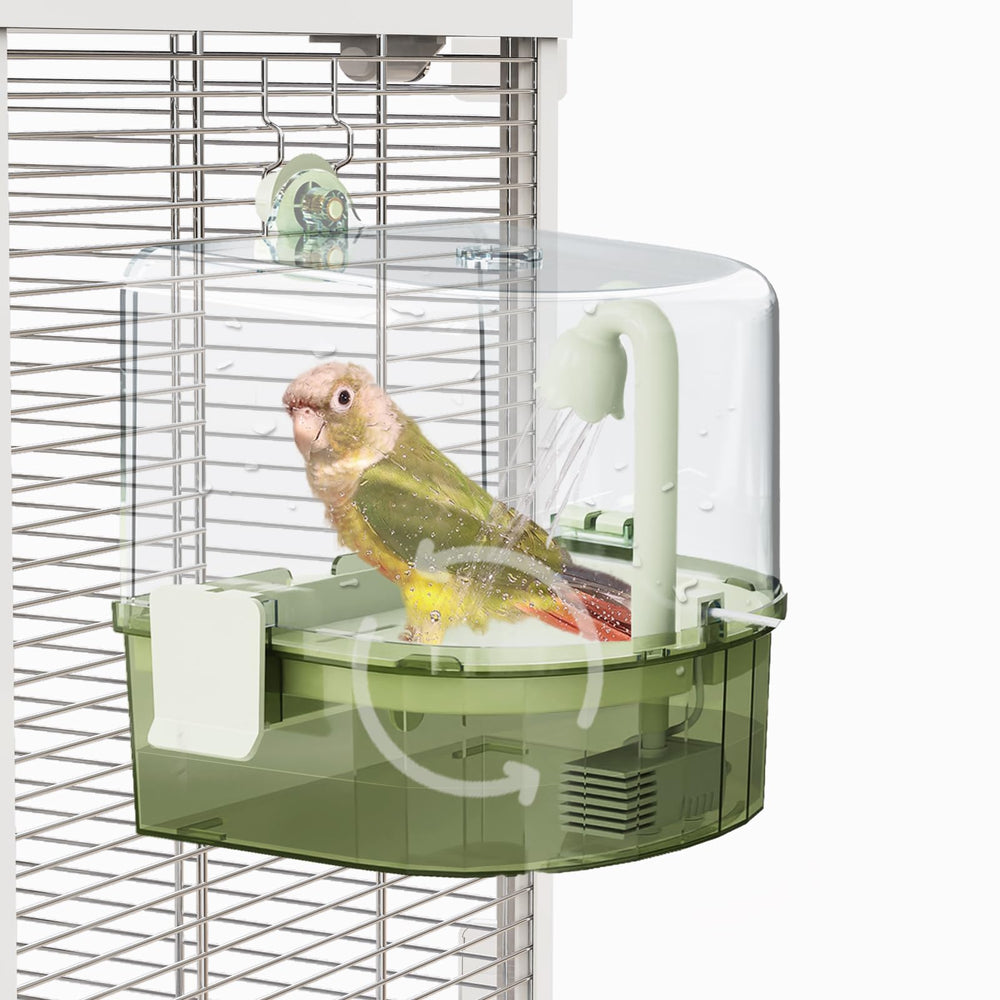 YOOSO WING baño automático para aves, tanque transparente para monitorear nivel de agua