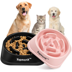 Yopnoyik comedero lento para perros, dos piezas, fomenta comer despacio.