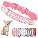 YOUALSO collar con piedras cristal rosa para perro grande, brillo elegante