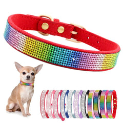 YOUALSO collar con cristales rojos para paseos brillantes.