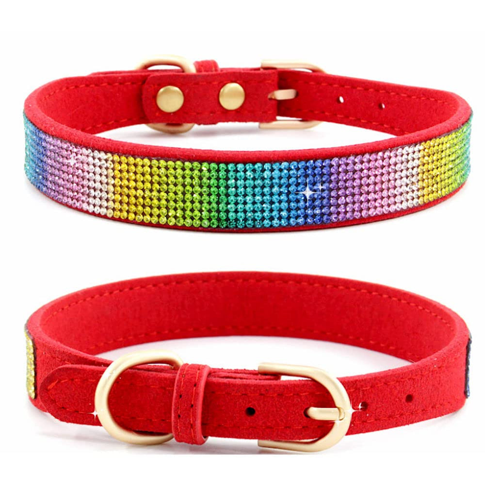 YOUALSO collar de perro con cristales brillantes para paseos