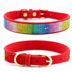 YOUALSO collar de perro con cristales brillantes para paseos