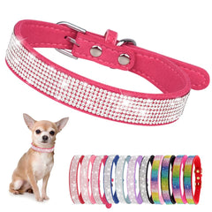 YOUALSO collar perro incrustaciones rosa para paseos brillantes