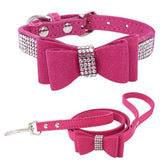 YOUALSO collar perrito rosa fucsia con lazo para uso diario