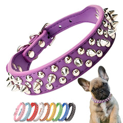 YOUALSO collar púas morado para perro, estilo atrevido y cómodo para paseos.